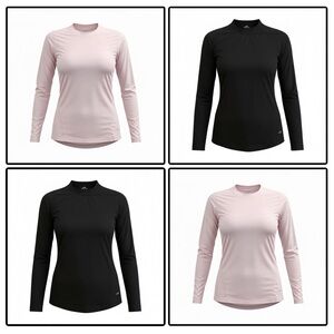PolarEdge Pink & Black Long Sleeve Thermal Base Layer Shirts Set of 2